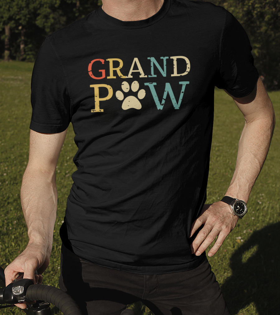 Best Grandparent Gift Dog Grand Paw Lover V T-Shirt