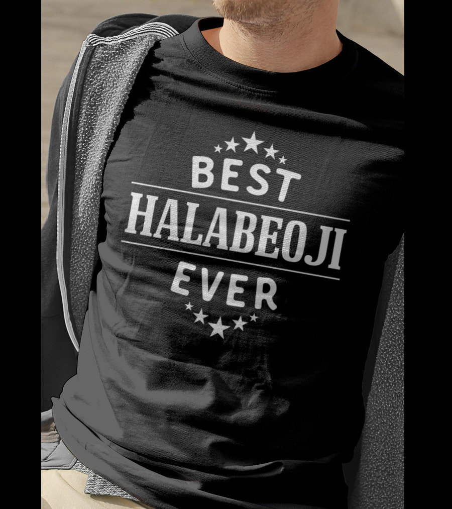 Best Halabeoji Ever Korean Grandpa Star Emblem T-Shirt