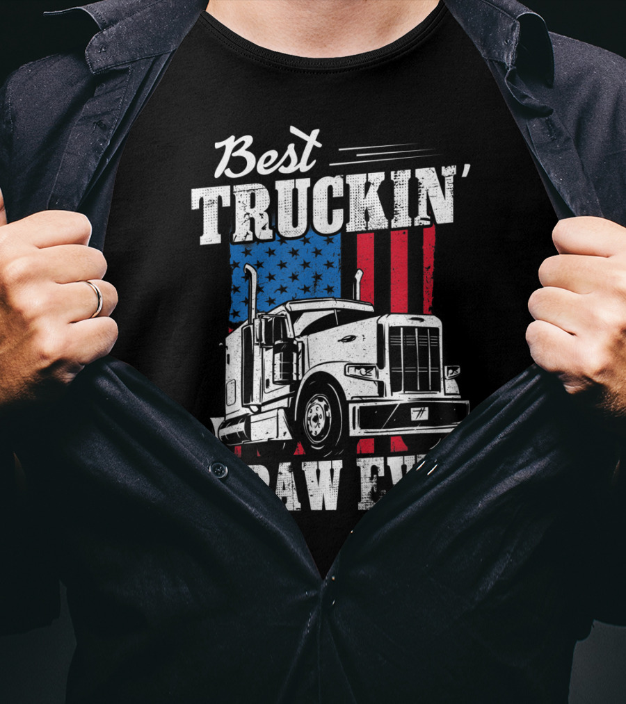 Best Truckin' Papaw Ever American Flag Father's Day T-Shirt