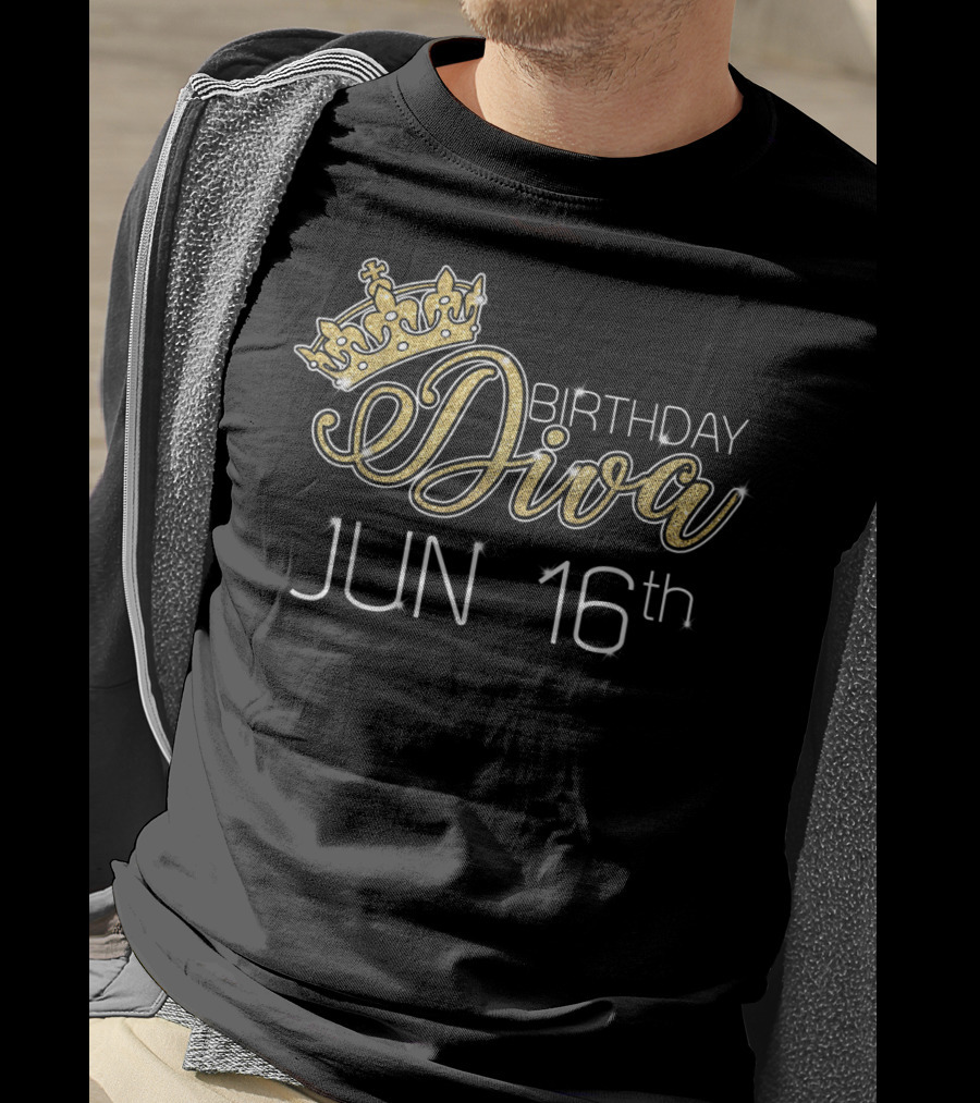 Birthday Diva Jun 16Th Crown T-Shirt