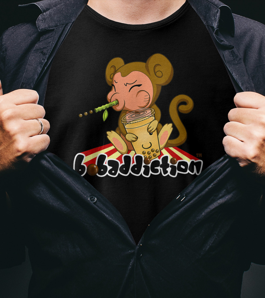 Bobaddiction Boba Bubble Tea Year Of The Monkey Chinese T-Shirt