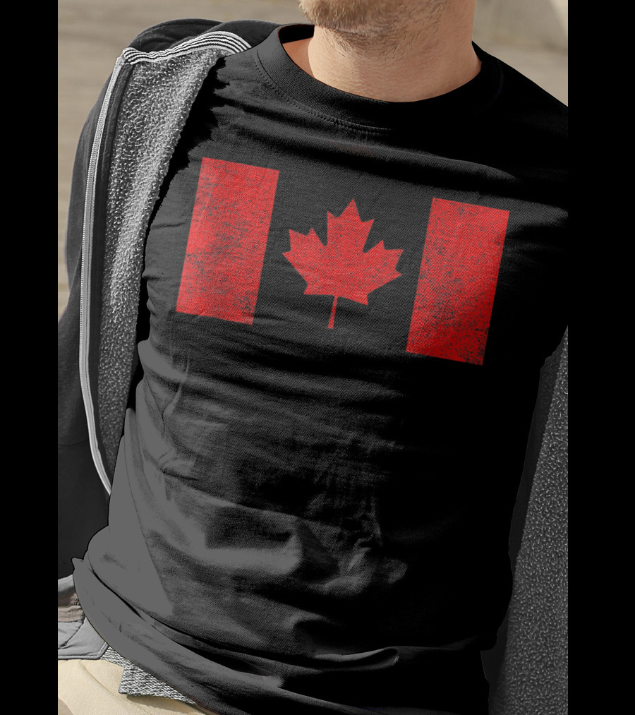 Canada National Flag Distressed Maple Leaf T-Shirt