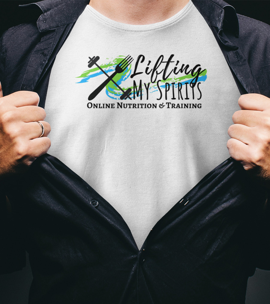 Crew Neck Light Colors Lifting My Spirits Online Nutrition And Training T-Shirt