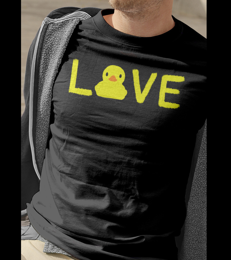 LOVE Yellow Rubber Ducky Duck Cute Graphi T-Shirt