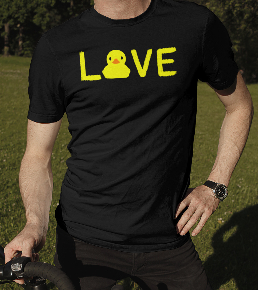 LOVE Yellow Rubber Ducky Duck Cute Graphi T-Shirt