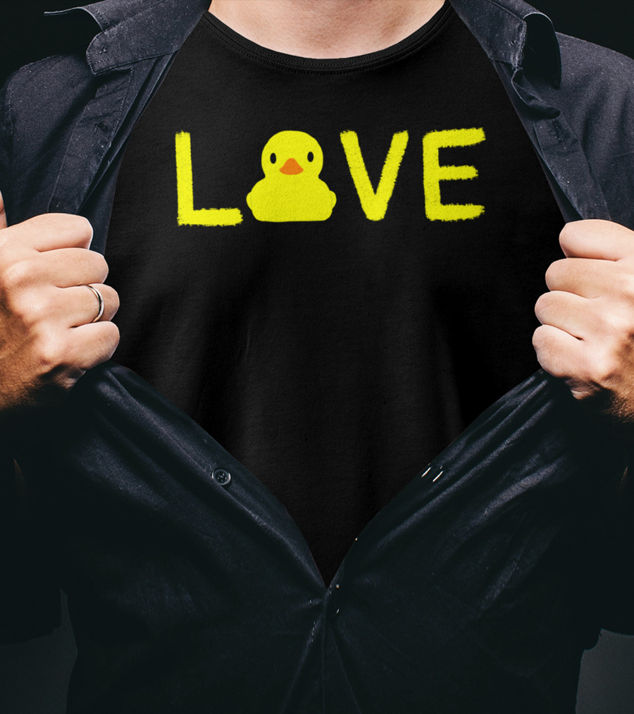 LOVE Yellow Rubber Ducky Duck Cute Graphi T-Shirt