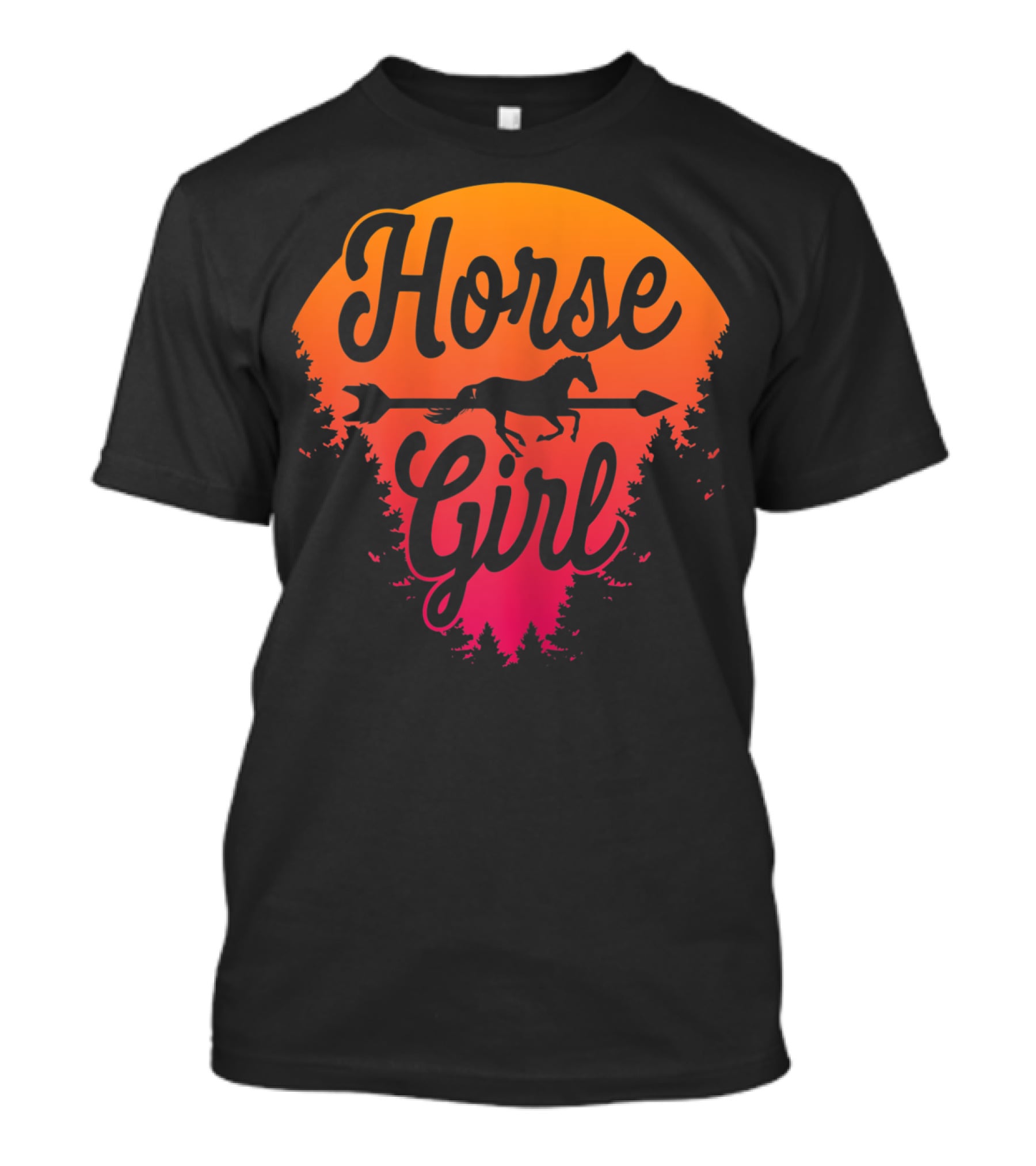 Horse Girl Forest Sunset T-Shirt