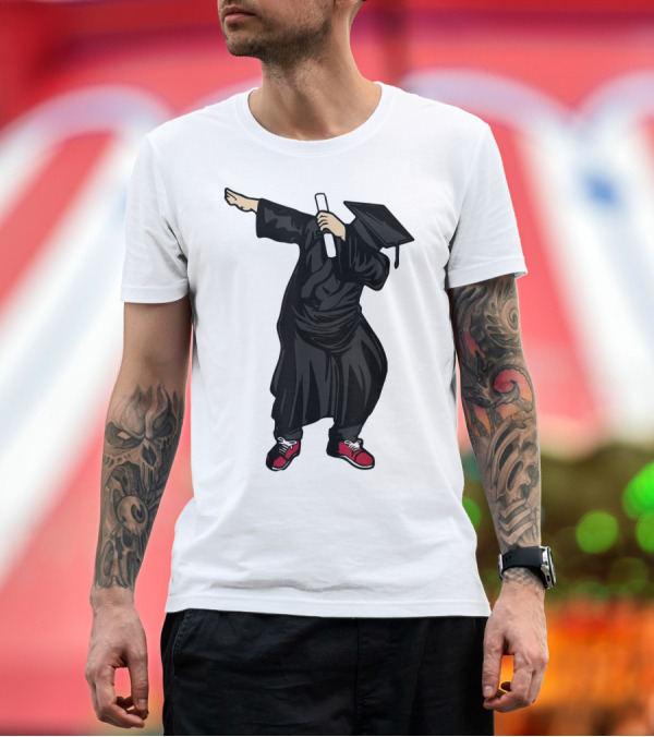 Premium T-Shirt: Dabbing Graduate Dance with Grad Hat and Diploma T-Shirt Dabbing Graduate Dance with Grad Hat and Diploma T-Shirt