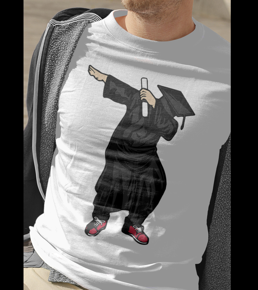 Dabbing Graduate Dance With Grad Hat And Diploma T-Shirt