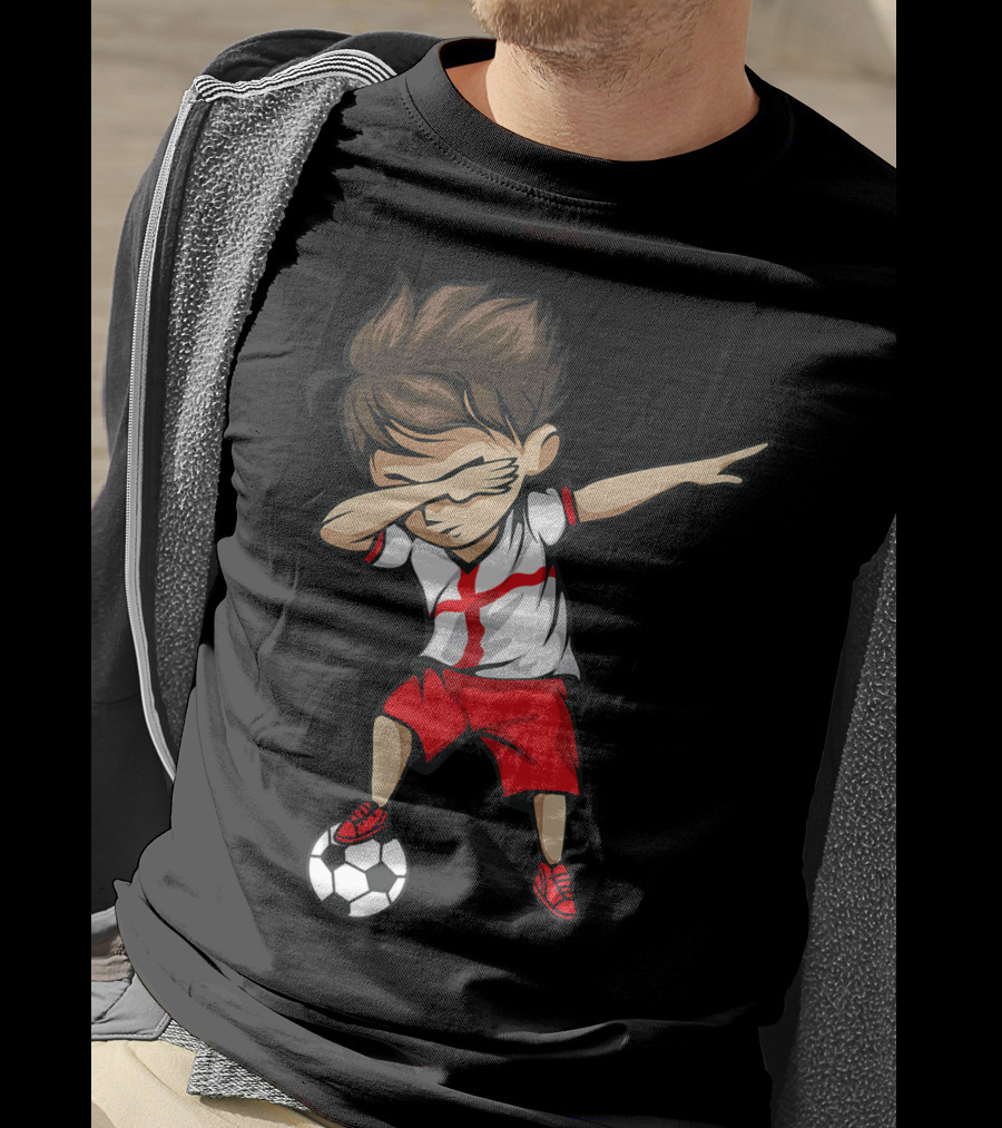 Dabbing Soccer Boy England Jersey English Football T-Shirt
