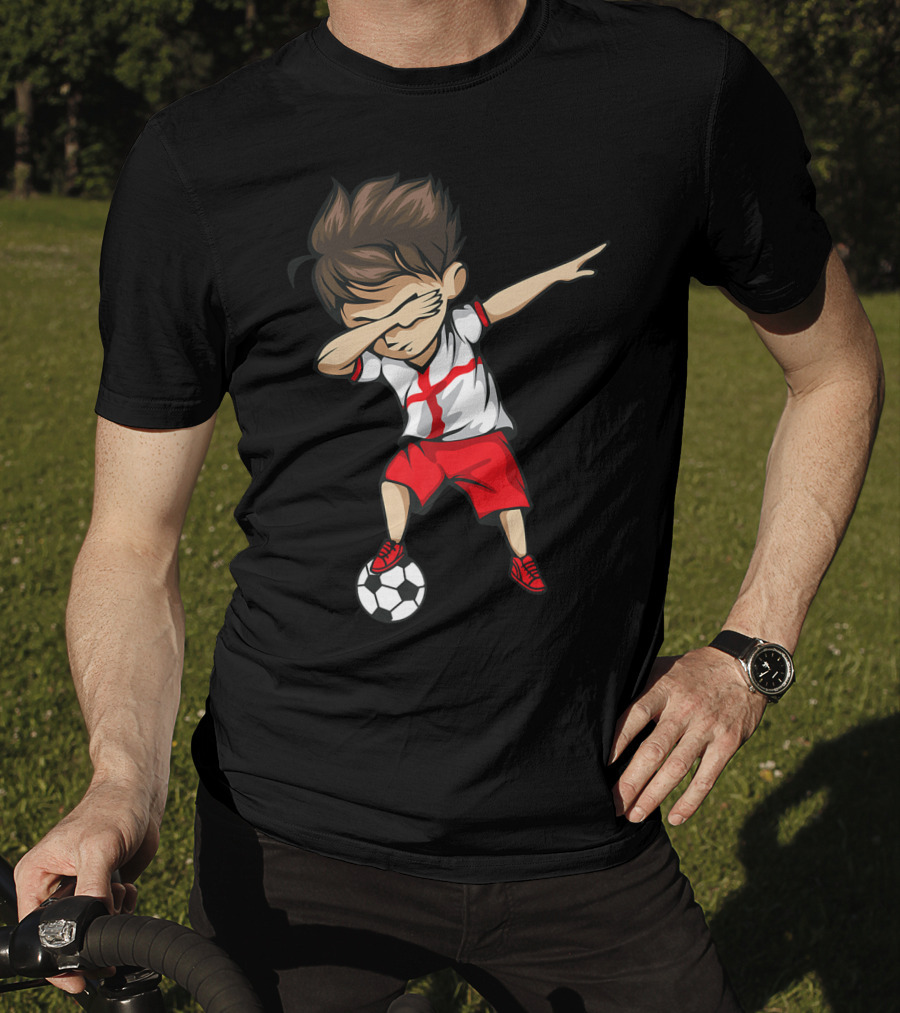 Dabbing Soccer Boy England Jersey English Football T-Shirt
