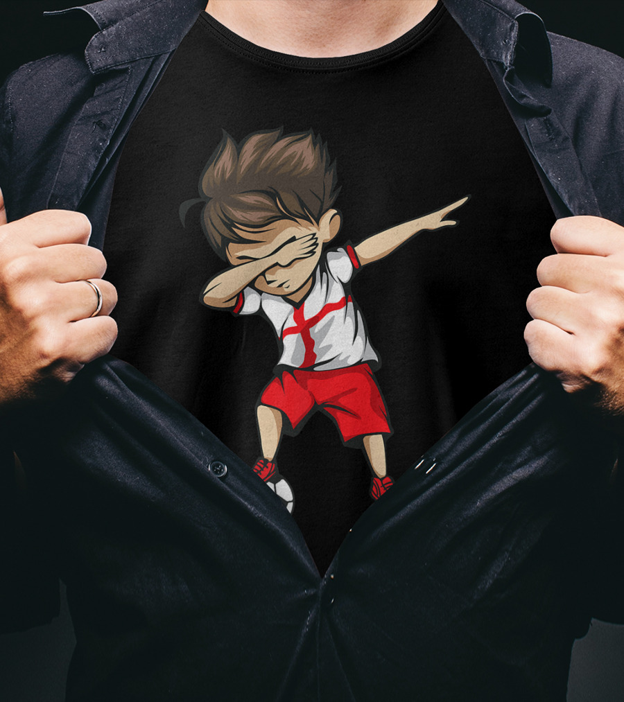 Dabbing Soccer Boy England Jersey English Football T-Shirt