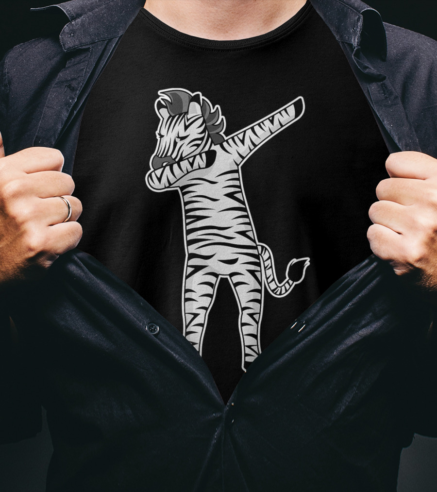 Dabbing Zebra Cool Dancing Equids Fun T-Shirt
