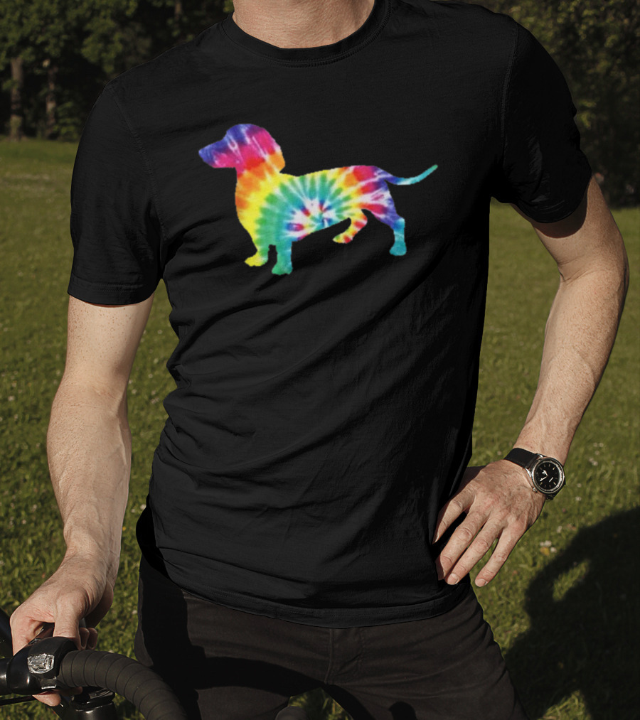 Dachshund Tie Dye Dog Puppy Retro Ts Men Women T-Shirt