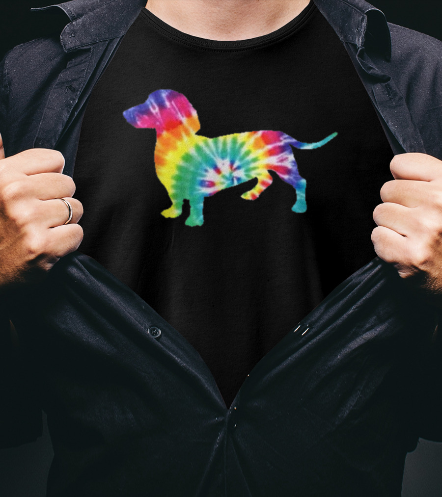 Dachshund Tie Dye Dog Puppy Retro Ts Men Women T-Shirt