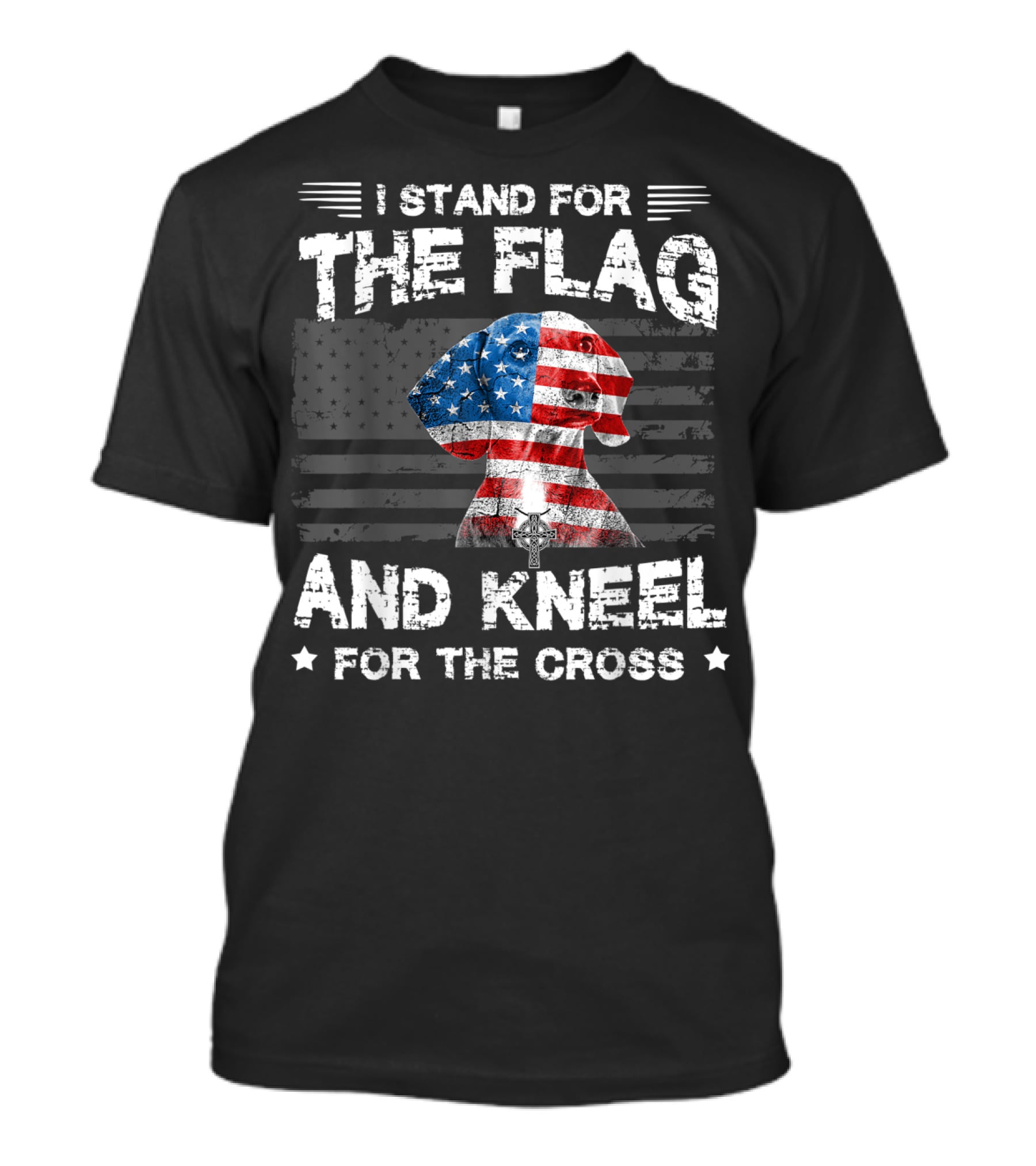 I Stand For The Flag And Kneel For The Cross Dachshunds Dog T-Shirt