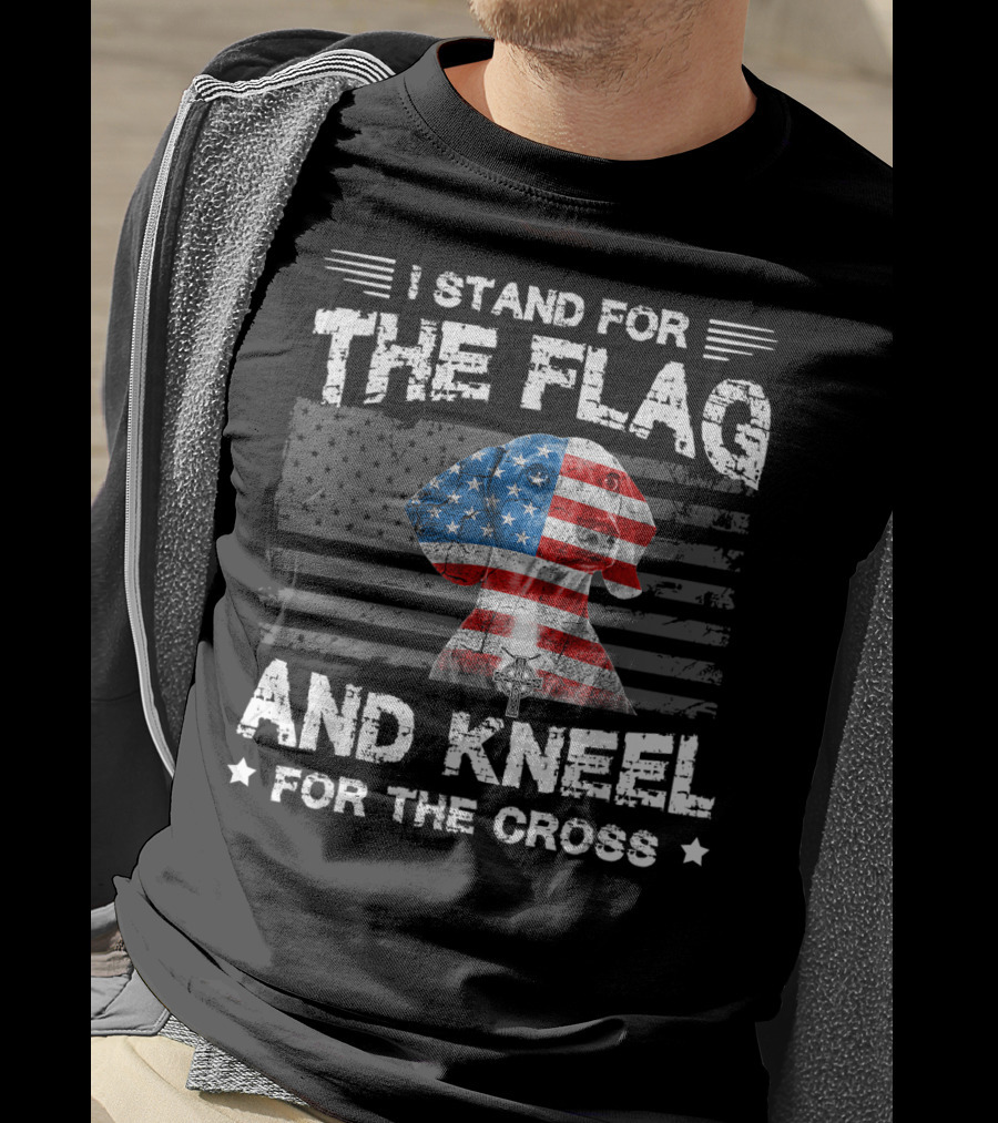I Stand For The Flag And Kneel For The Cross Dachshunds Dog T-Shirt