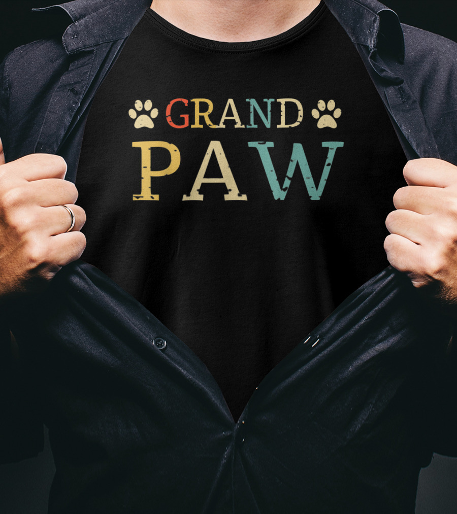 Dog Grand Paw Puppy Lovers Vintage Funny Paw Print Te T-Shirt
