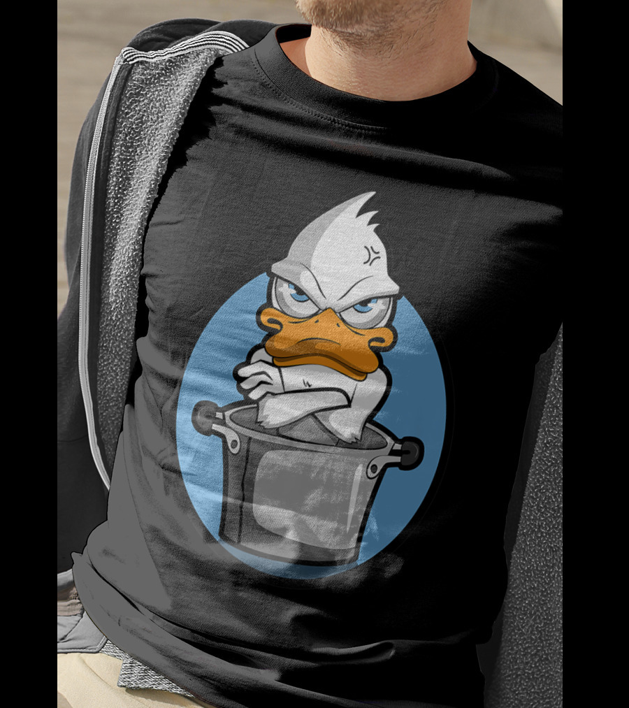 Grumpy Duck In Cooking Pot Angry Expression T-Shirt