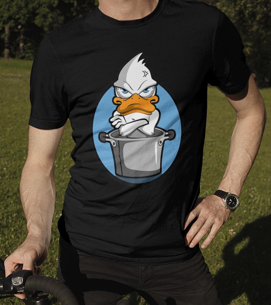 Grumpy Duck In Cooking Pot Angry Expression T-Shirt