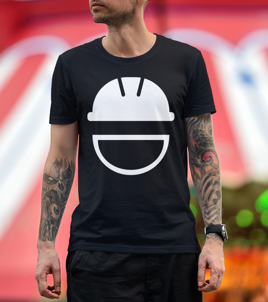Engineering Hard Hat Smile Icon White Helmet T-Shirt
