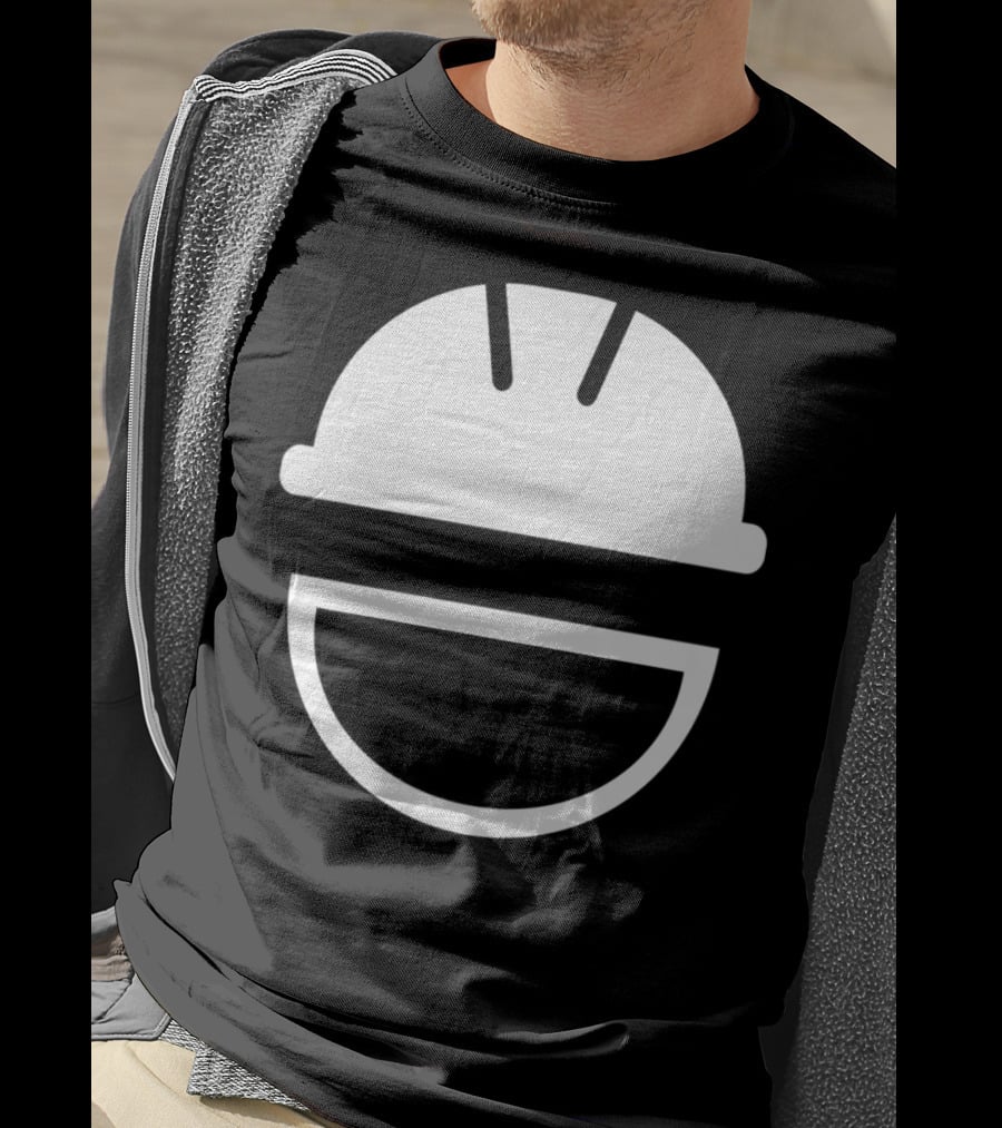 Engineering Hard Hat Smile Icon White Helmet T-Shirt