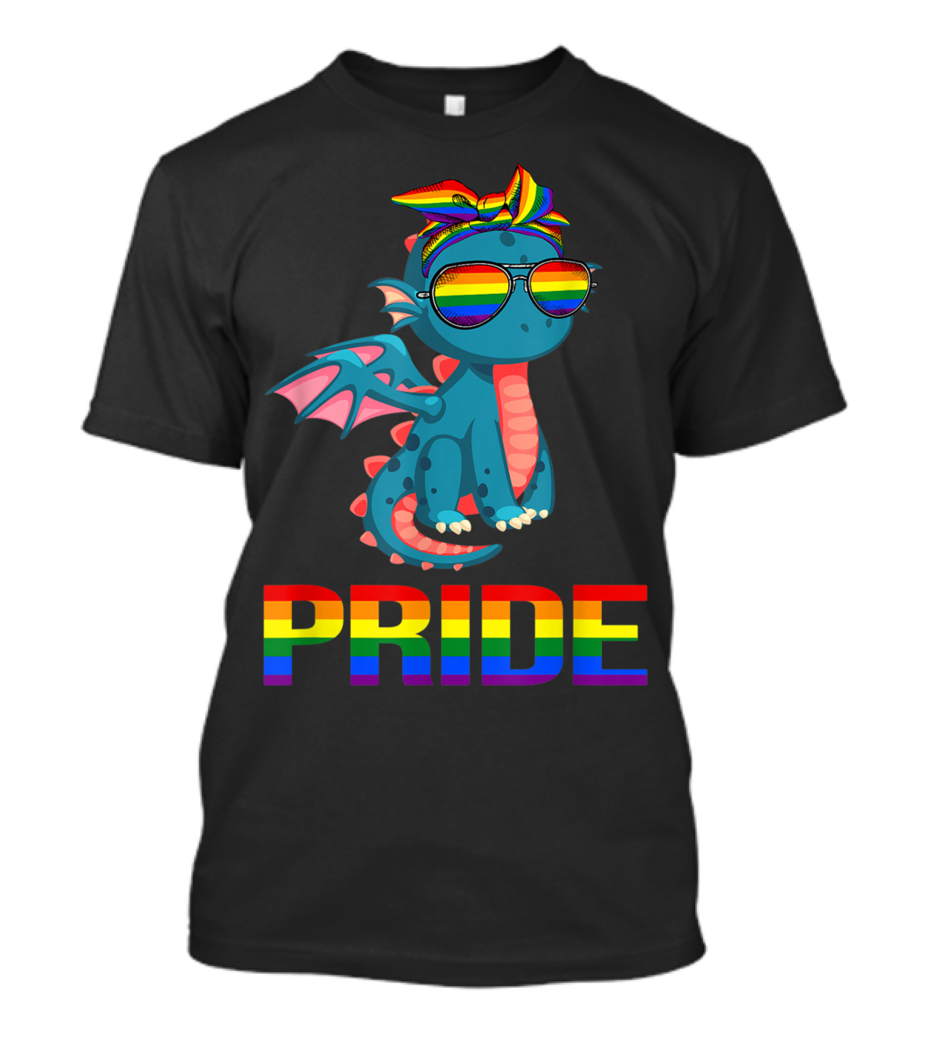 Pride Dragon With Rainbow Glasses And Bandana T-Shirt