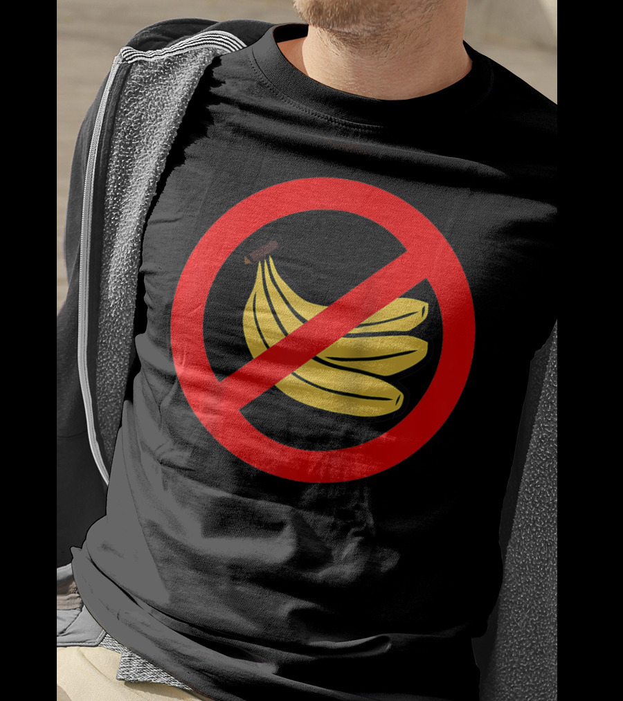 No Bananas Allowed Warning Sign Funny Banana Hater Boat T-Shirt