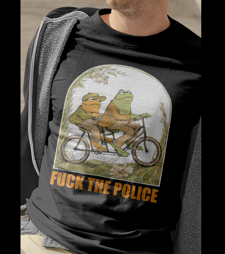 Funnyfrog And Toad Fck The Police Tandem Bicycle Adventure T-Shirt