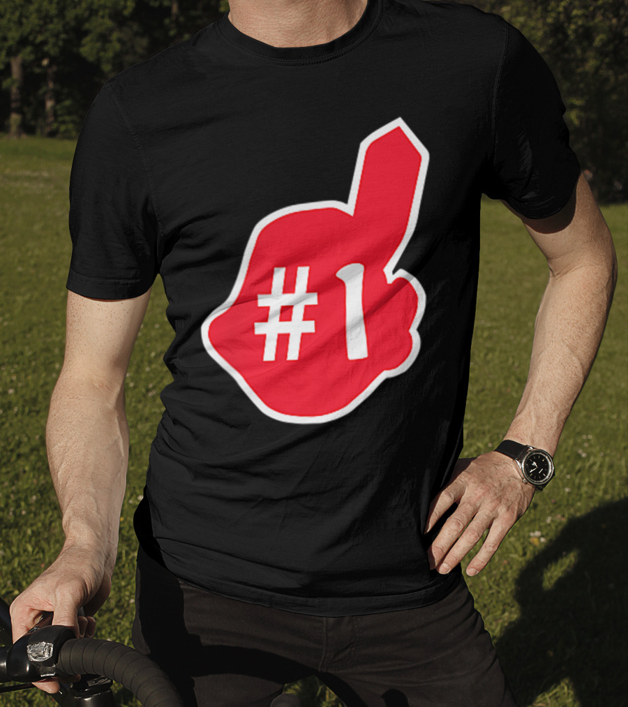 1 Cleveland Hometown Indian Tribe Vintage B Number 1 Foam Finger T-Shirt