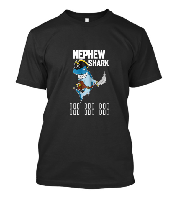 Nephew Shark Pirate Adventure Doo Doo Doo Theme With Pirate Hat And Sword T-Shirt