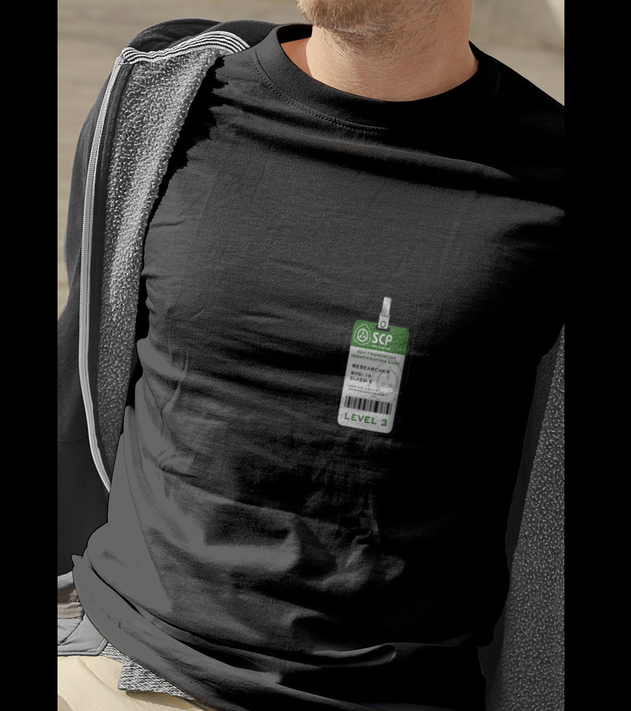 SCP Foundation Level 3 Researcher Identification Badge Secure Contain Protect Emblem T-Shirt