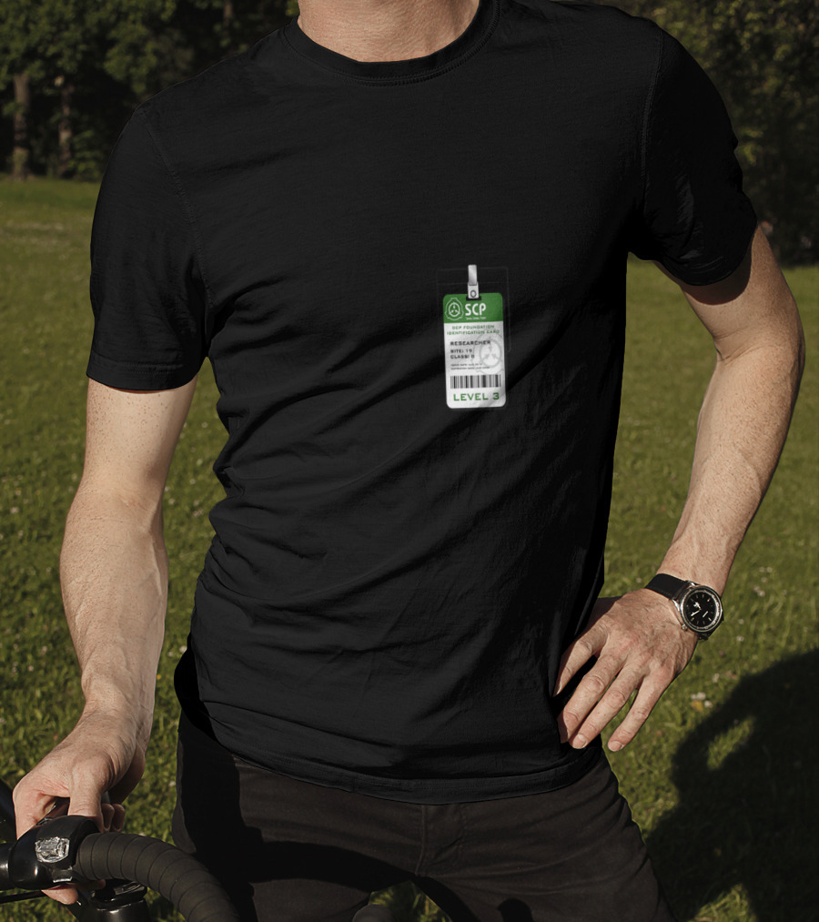 SCP Foundation Level 3 Researcher Identification Badge Secure Contain Protect Emblem T-Shirt