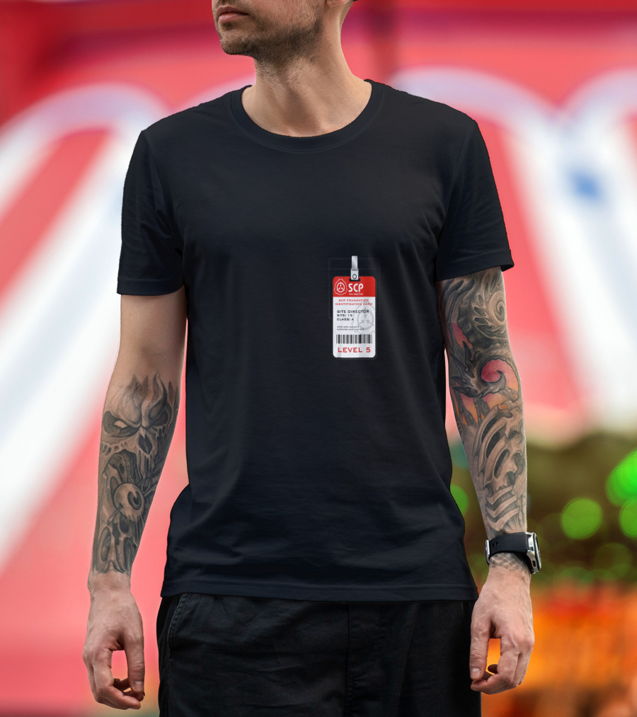 SCP Foundation Site Director Identification Card Badge Level 5 Class A Security Clearance T-Shirt