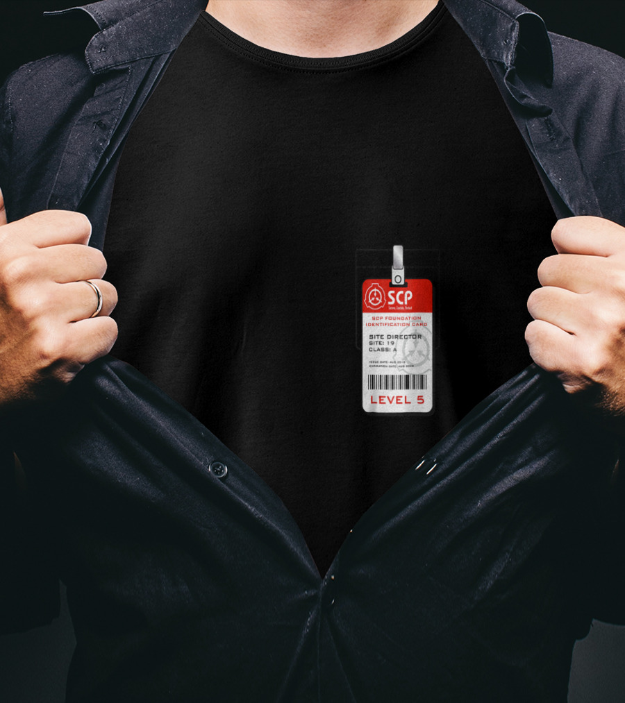 SCP Foundation Site Director Identification Card Badge Level 5 Class A Security Clearance T-Shirt