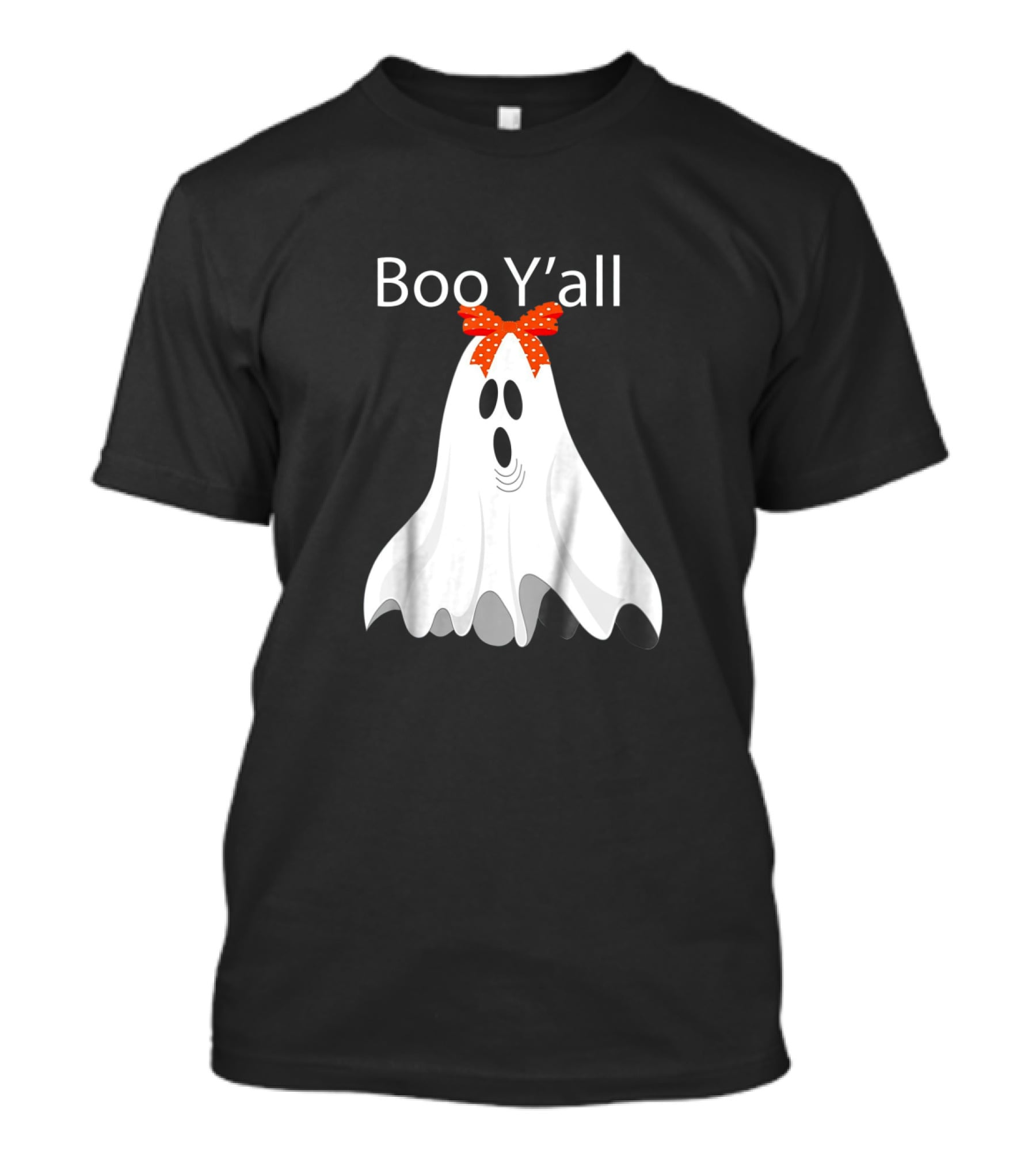 Boo Y'all Cute Halloween Southern Ghost With Bow T-Shirt