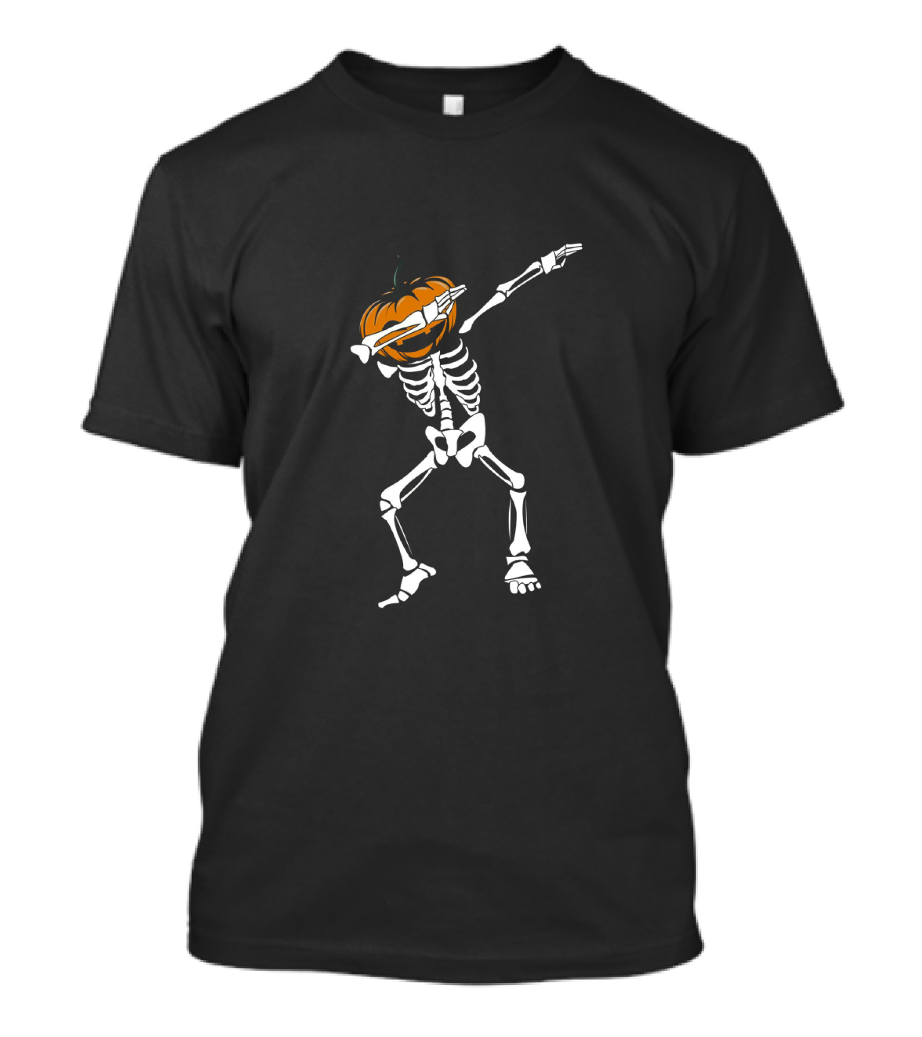 Funny Halloween Dabbing Skeleton With Pumpkin Head Dab T-Shirt