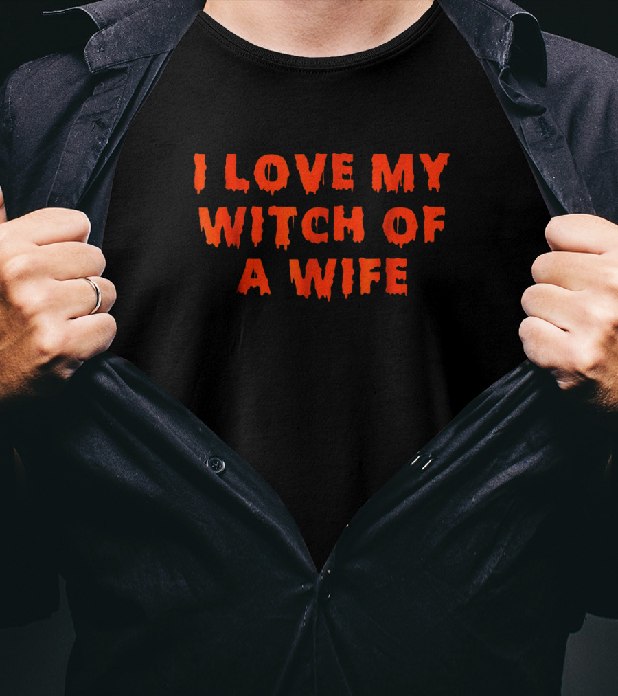 Halloween Couples Costumes I Love My Witch Of A Wife T-Shirt