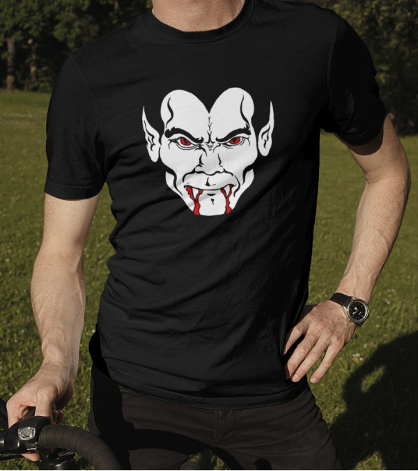 Halloween Dracula Bloody Vampire Teeth Face Graph Iconic Dracula T-Shirt