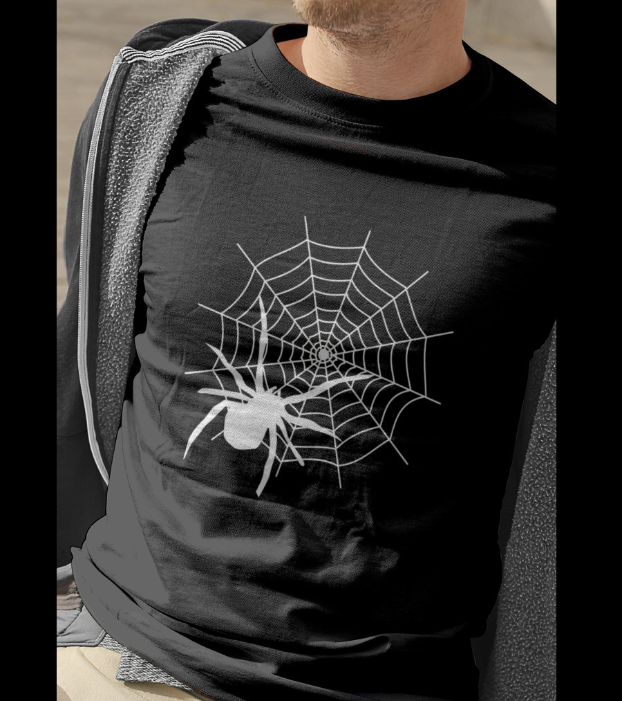 Halloween Spider Web With White Spider T-Shirt