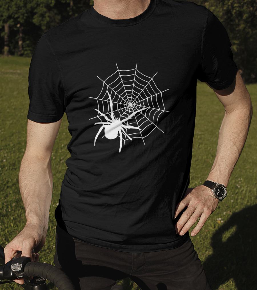 Halloween Spider Web With White Spider T-Shirt
