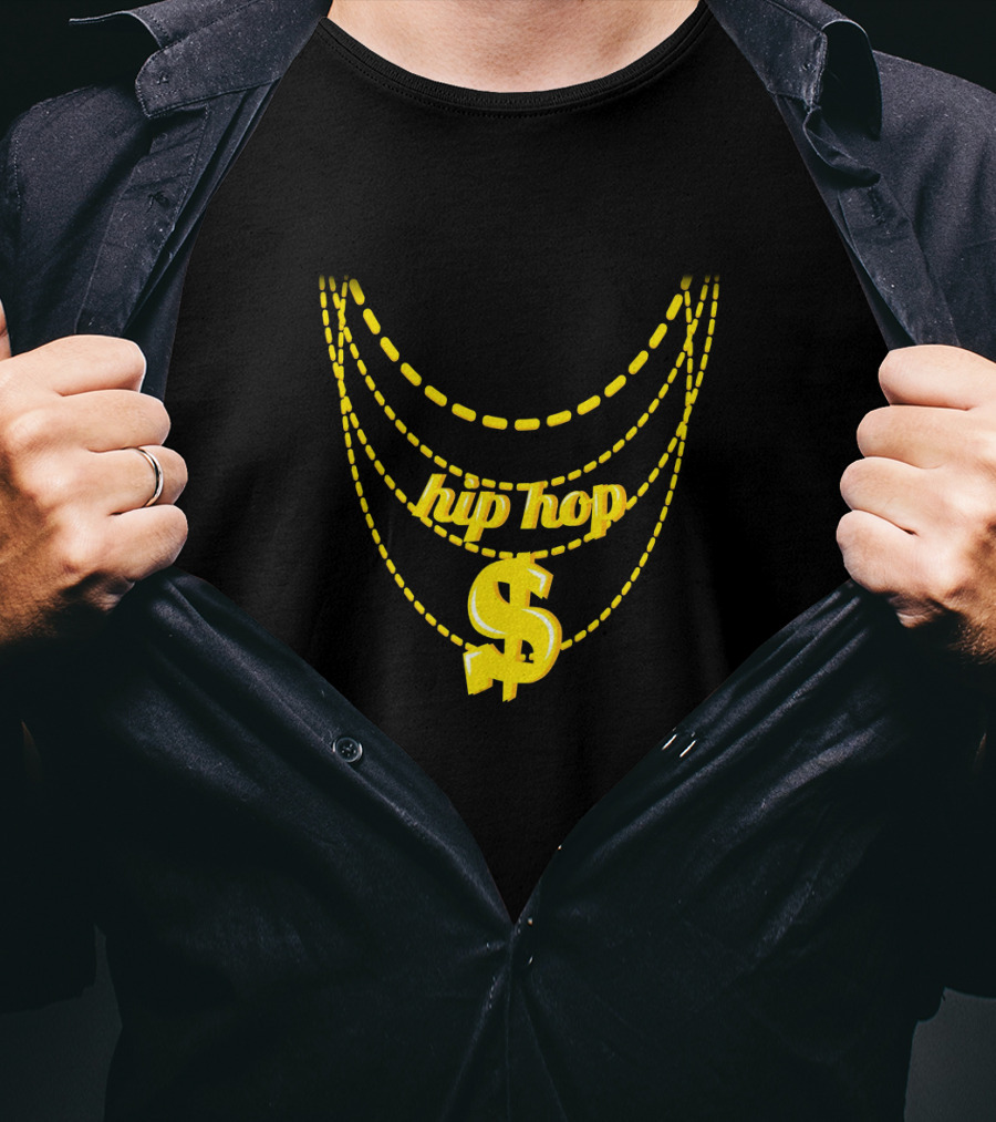 Hip Hop Costume Halloween Gold Chains Dollar Sign Necklace XJH T-Shirt
