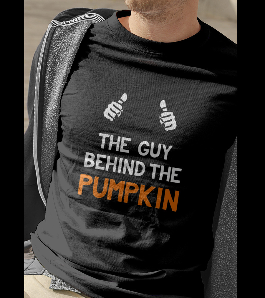 The Guy Behind The Pumpkin Funny Halloween Thumbs Up T-Shirt
