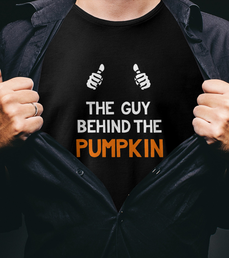 The Guy Behind The Pumpkin Funny Halloween Thumbs Up T-Shirt