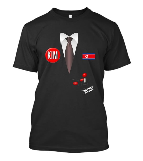 North Korea Rocket Launcher Kim With Flag And Tie Halloween T-Shirt
