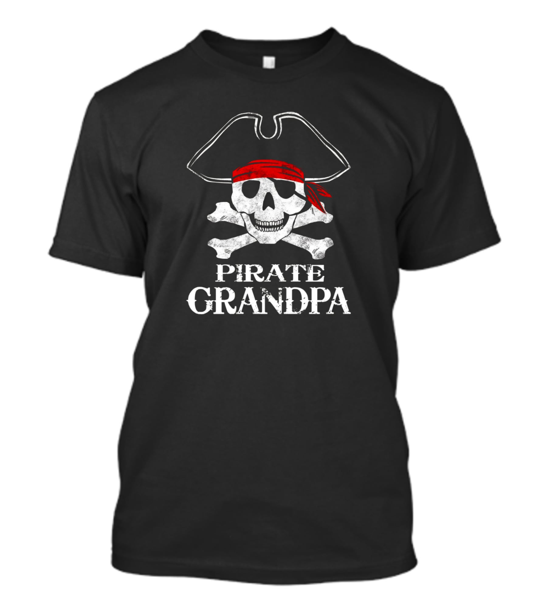 Pirate Grandpa Skull And Crossbones Halloween Costume Family Fun T-Shirt