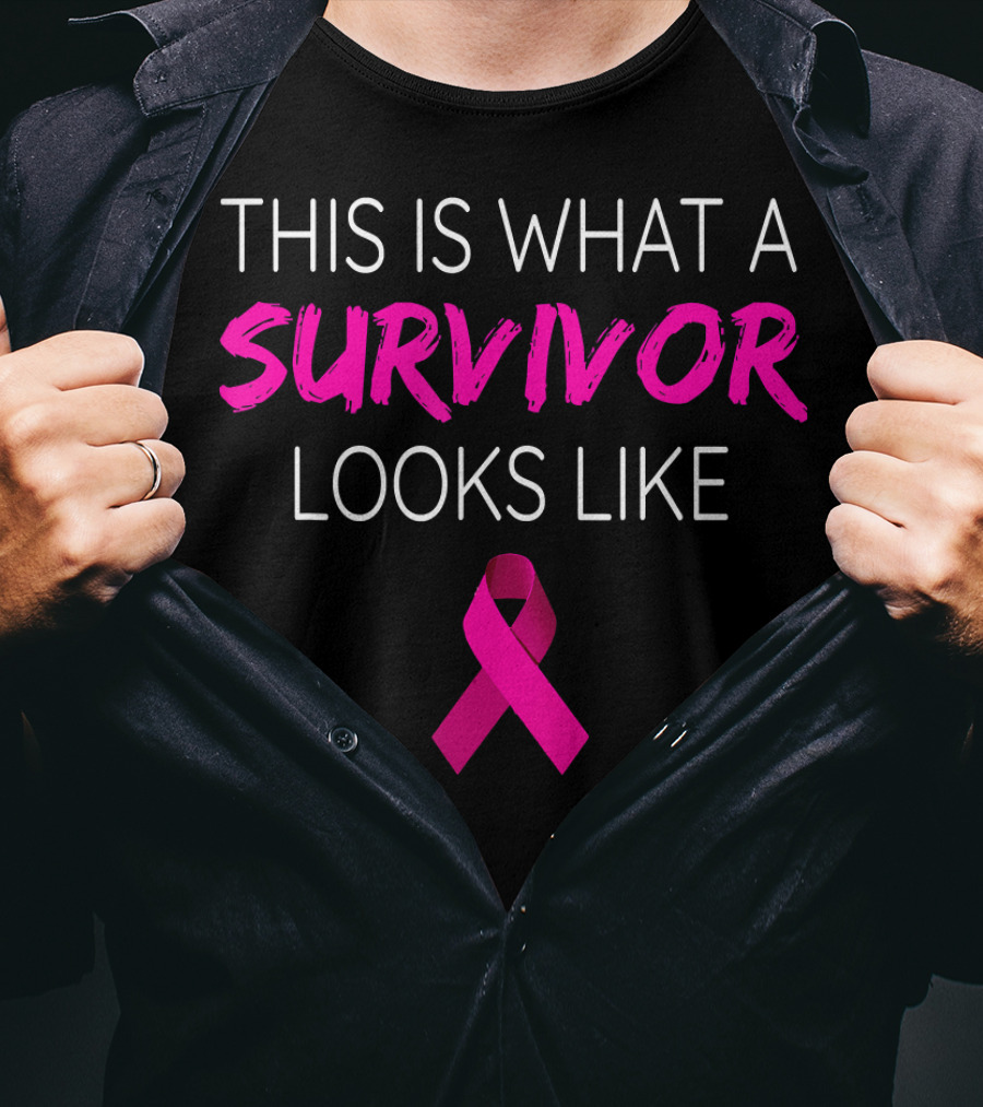 This Is What A Survivor Looks Like Breast Cancer Awareness Pink T-Shirt