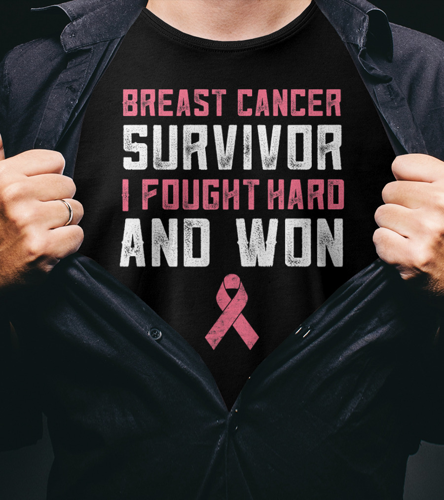 Breast Cancer Survivor I Fought Hard And Won Pink T-Shirt