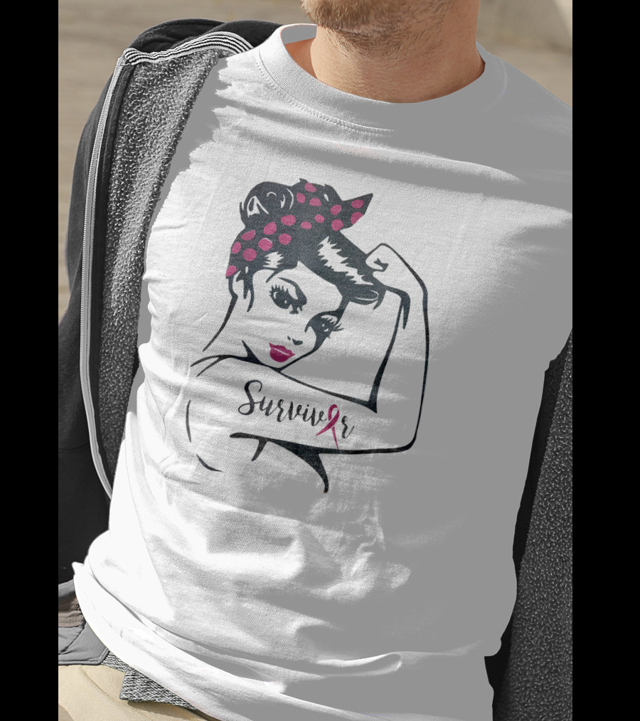 Rosie The Riveter Breast Cancer Survivor We Can Cure It Survivor T-Shirt