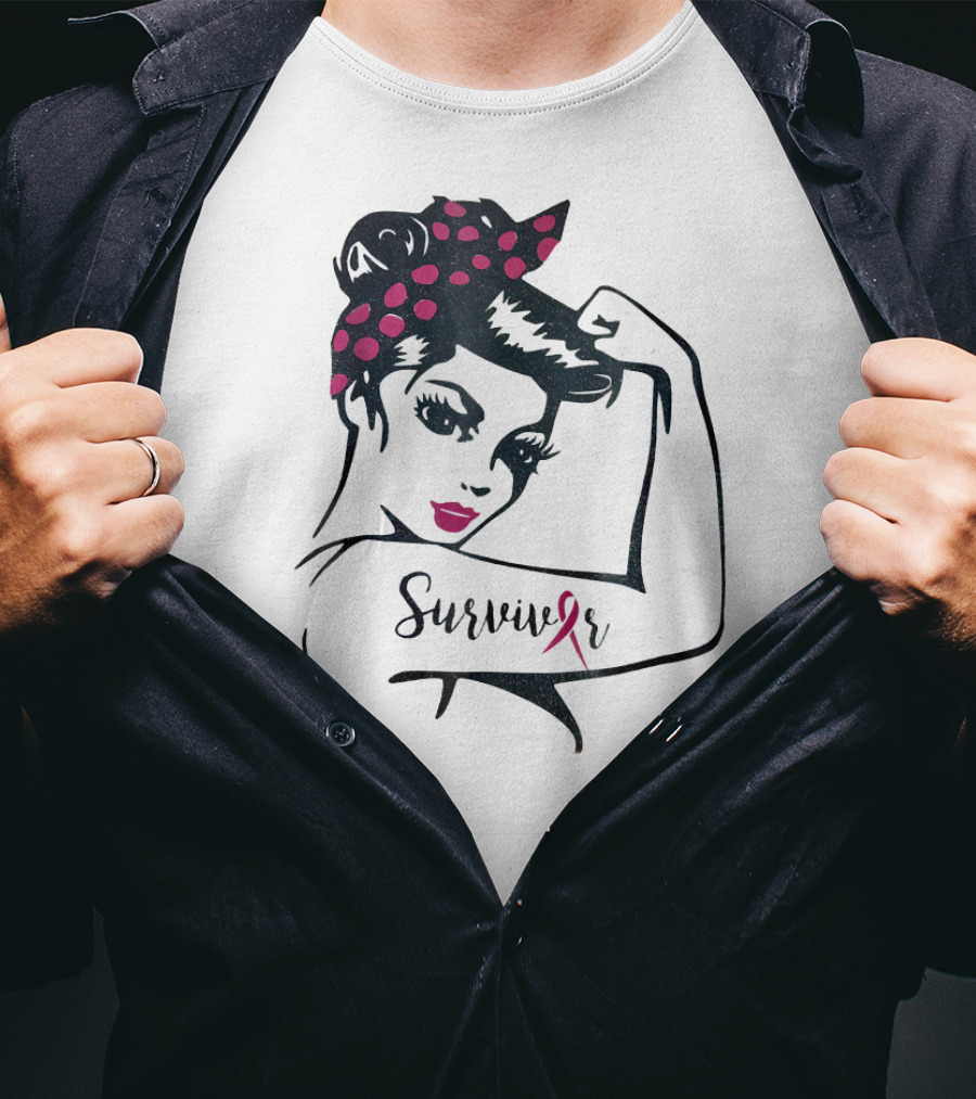 Rosie The Riveter Breast Cancer Survivor We Can Cure It Survivor T-Shirt